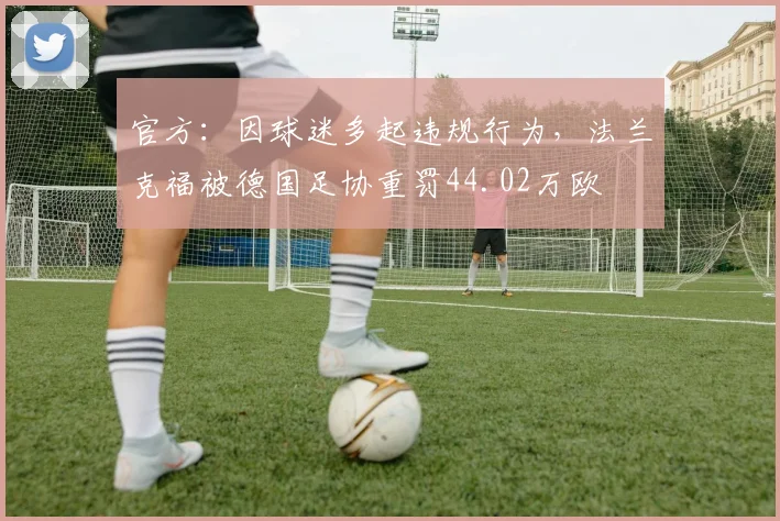官方：因球迷多起违规行为，法兰克福被德国足协重罚44.02万欧